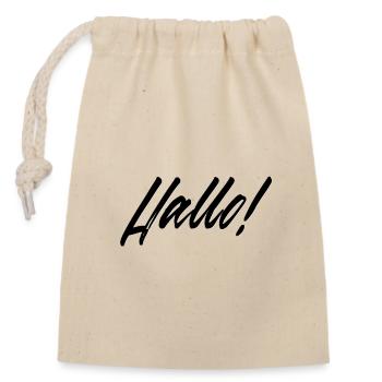 Peint à la main Hello Design pour les vêtements - Sac cadeau en coton avec cordon (14 x 20 cm) - nature - Devant
