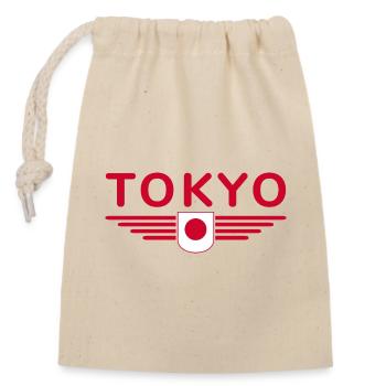 Tokyo Japan Fan Outfit T Shirt Design - Closable cotton gift bag (14x20cm) - nature - Front