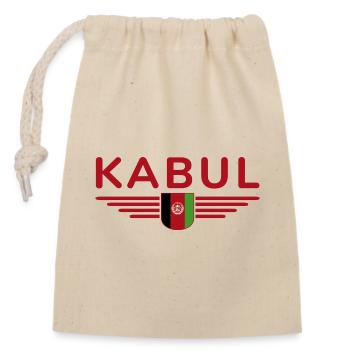 Kabul Design – Herz Afghanistans - Verschließbarer Geschenkbeutel aus Baumwolle (14x20cm) - Natur - Vorne