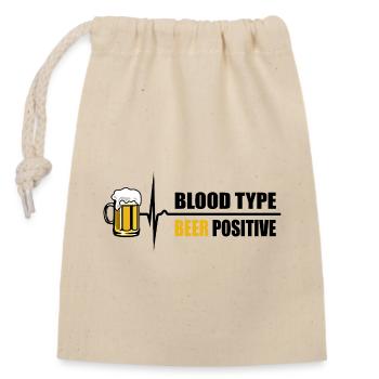 Blood Type Beer positive - your pulse rises - Closable cotton gift bag (14x20cm) - nature - Front