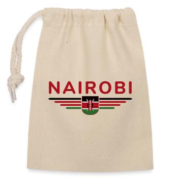 Nairobi Fans: T-Shirt für Kenia-Liebhaber - Verschließbarer Geschenkbeutel aus Baumwolle (14x20cm) - Natur - Vorne