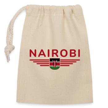 Nairobi Fans: T-Shirt für Kenia-Liebhaber - Verschließbarer Geschenkbeutel aus Baumwolle (14x20cm) - Natur - Vorne