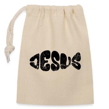 Jesus - Fisch - Liebe - Gläubige - Geschenk - Verschließbarer Geschenkbeutel aus Baumwolle (14x20cm) - Natur - Vorne