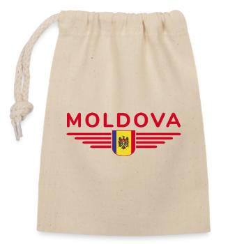 Moldau T-Shirt – Stolz auf Moldawien - Verschließbarer Geschenkbeutel aus Baumwolle (14x20cm) - Natur - Vorne
