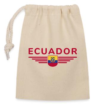 Ecuador Fans T-Shirt Design - Verschließbarer Geschenkbeutel aus Baumwolle (14x20cm) - Natur - Vorne
