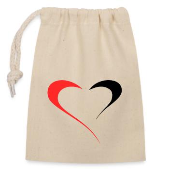 Dualité de l’Amour - Deux Faces Rouge/Noir - Sac cadeau en coton avec cordon (14 x 20 cm) - nature - Devant
