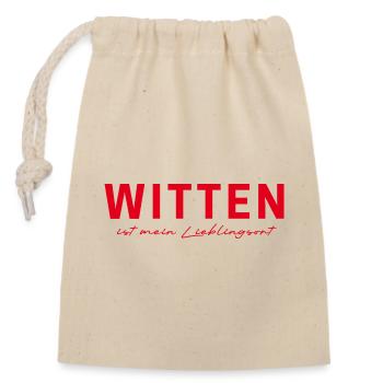 T-shirt Witten Fan – Parfait pour les vrais fans ! - Sac cadeau en coton avec cordon (14 x 20 cm) - nature - Devant