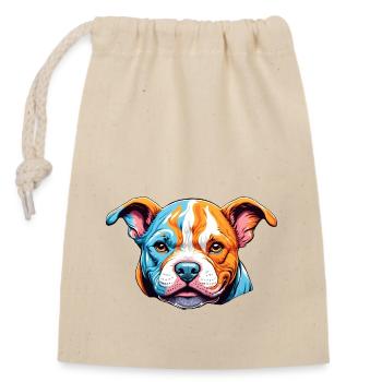 Boxer Dogs Puppy Colorful Logo - Closable cotton gift bag (14x20cm) - nature - Front