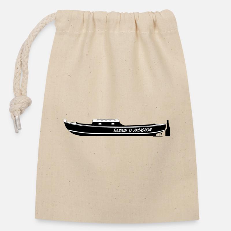 Pinnace - Closable cotton gift bag (14x20cm) - nature