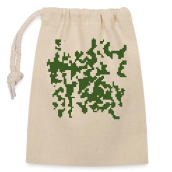 Khaki Background - CAMOUFLAGE Monochrome - Closable cotton gift bag (14x20cm) - nature - Front