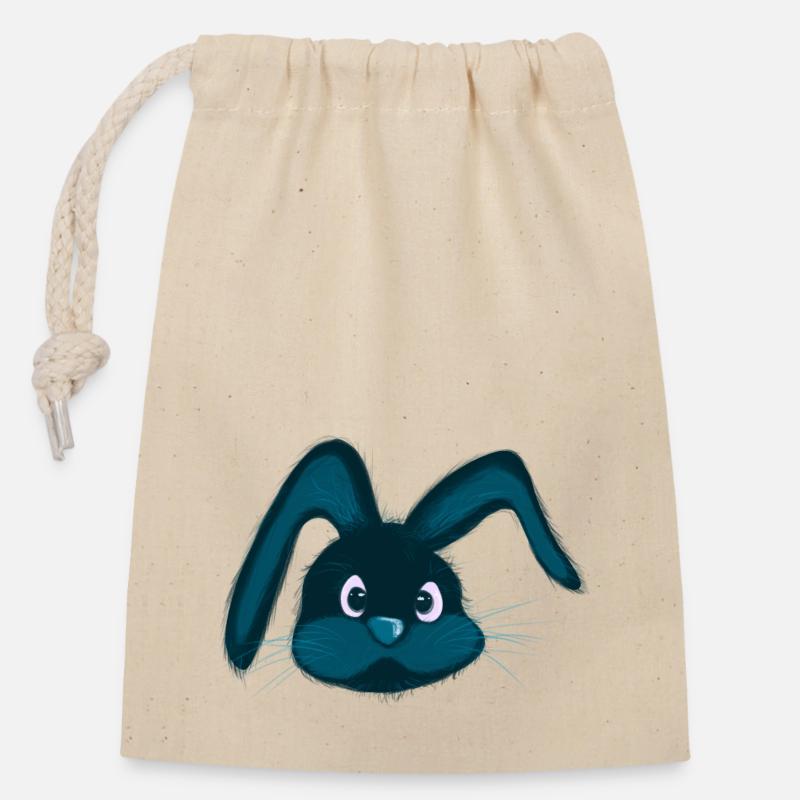 Hasenköpfchen - Closable cotton gift bag (14x20cm) - nature