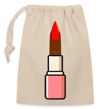 Rouge à lèvres Fingerstick - Sac cadeau en coton avec cordon (14 x 20 cm) - nature - Devant