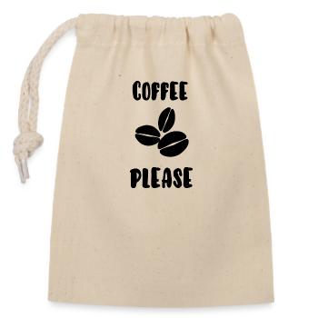 Kaffee bitte - Verschließbarer Geschenkbeutel aus Baumwolle (14x20cm) - Natur - Vorne