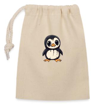 Pinguin Halloween Lustig Zombie - Verschließbarer Geschenkbeutel aus Baumwolle (14x20cm) - Natur - Vorne