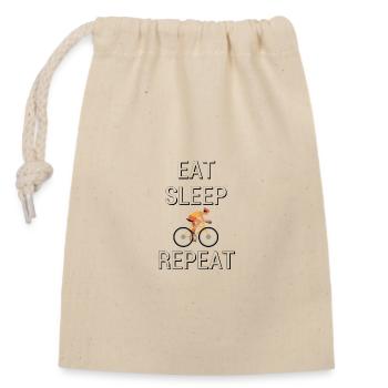 Manger, dormir, faire du vélo, répéter - Sac cadeau en coton avec cordon (14 x 20 cm) - nature - Devant