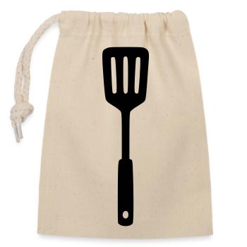Grill Turner BBQ Grillmeister Food Truck Logo - Closable cotton gift bag (14x20cm) - nature - Front