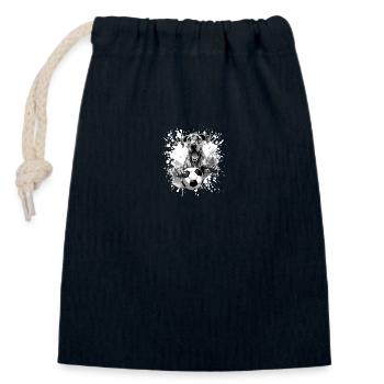 Great Dane Dog Football Sports - Closable cotton gift bag (14x20cm) - navy - Front