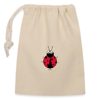 Coccinelle - Sac cadeau en coton avec cordon (14 x 20 cm) - nature - Devant