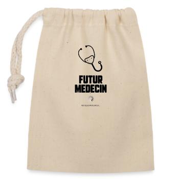 Futur médecin - Sac cadeau en coton avec cordon (14 x 20 cm) - nature - Devant