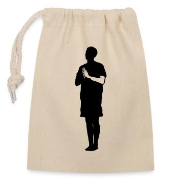 Pray God Spiritual Silhouette Gift Idea - Closable cotton gift bag (14x20cm) - nature - Front