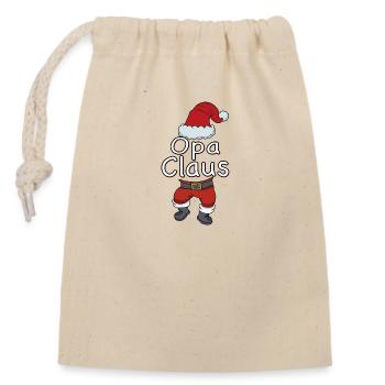 Herren Opa Claus Weihnachten Familie Partnerlook - Verschließbarer Geschenkbeutel aus Baumwolle (14x20cm) - Natur - Vorne