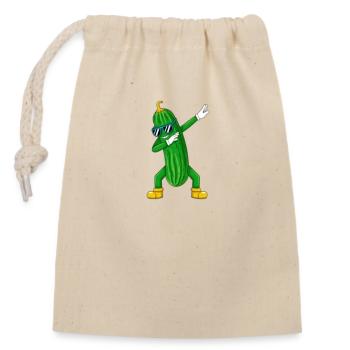 Pépite de concombre - Sac cadeau en coton avec cordon (14 x 20 cm) - nature - Devant