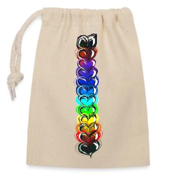 Pounding Love - Closable cotton gift bag (14x20cm) - nature - Front