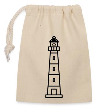 phare - Sac cadeau en coton avec cordon (14 x 20 cm) - nature - Devant