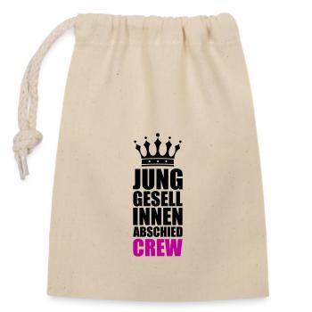 Hen Party Crew - Closable cotton gift bag (14x20cm) - nature - Front