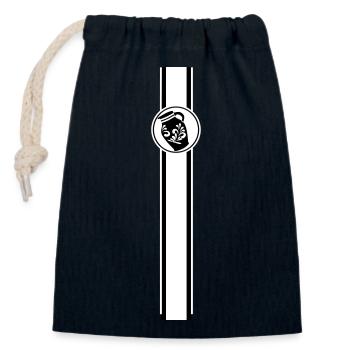 Bembel Banner #FrankfurtLiebe #069 - Verschließbarer Geschenkbeutel aus Baumwolle (14x20cm) - Navy - Vorne