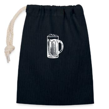 Beer Glass Icon - Closable cotton gift bag (14x20cm) - navy - Front