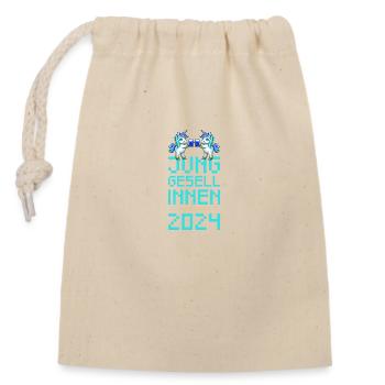 Unicorn Hen Party 2024 Party - Closable cotton gift bag (14x20cm) - nature - Front