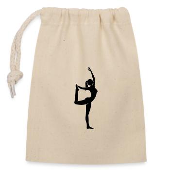 Lightness of Yoga Woman Yogini in Motion - Closable cotton gift bag (14x20cm) - nature - Front