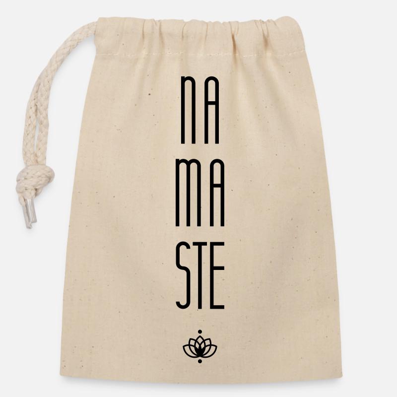 Namaste - Sac cadeau en coton avec cordon (14 x 20 cm) - nature