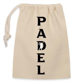 Padel - Closable cotton gift bag (14x20cm) - nature - Front