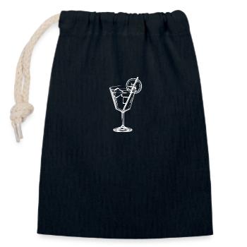 Symbole de boisson à la limonade - Sac cadeau en coton avec cordon (14 x 20 cm) - bleu marine - Devant