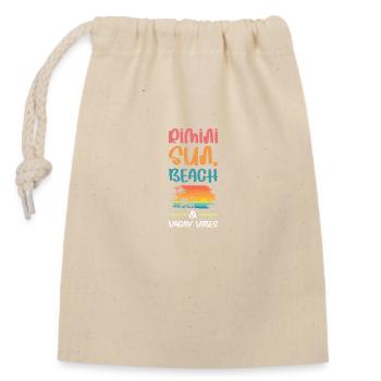 Rimini Holiday Vibes - Closable cotton gift bag (14x20cm) - nature - Front