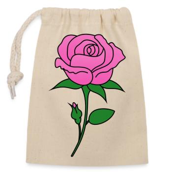 Rose pink - Closable cotton gift bag (14x20cm) - nature - Front