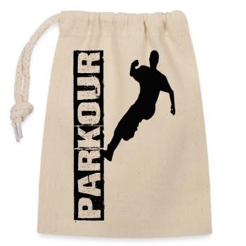 Parkour - Closable cotton gift bag (14x20cm) - nature - Front