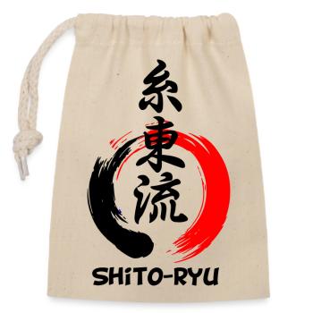 Enso zen circle with Shito ryu karate emblem in Yes - Closable cotton gift bag (14x20cm) - nature - Front