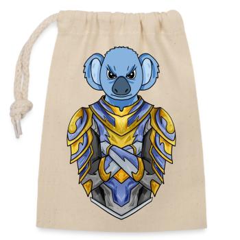 Ritter Koala Kreuzritter - Verschließbarer Geschenkbeutel aus Baumwolle (14x20cm) - Natur - Vorne