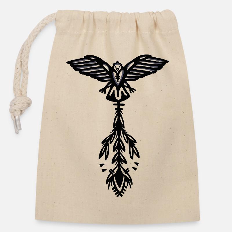 Eagle - Closable cotton gift bag (14x20cm) - nature
