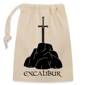 Das Excalibur Schwert (Schwarz) - Verschließbarer Geschenkbeutel aus Baumwolle (14x20cm) - Natur - Vorne