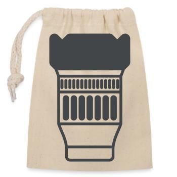 Camera Lens - Closable cotton gift bag (14x20cm) - nature - Front