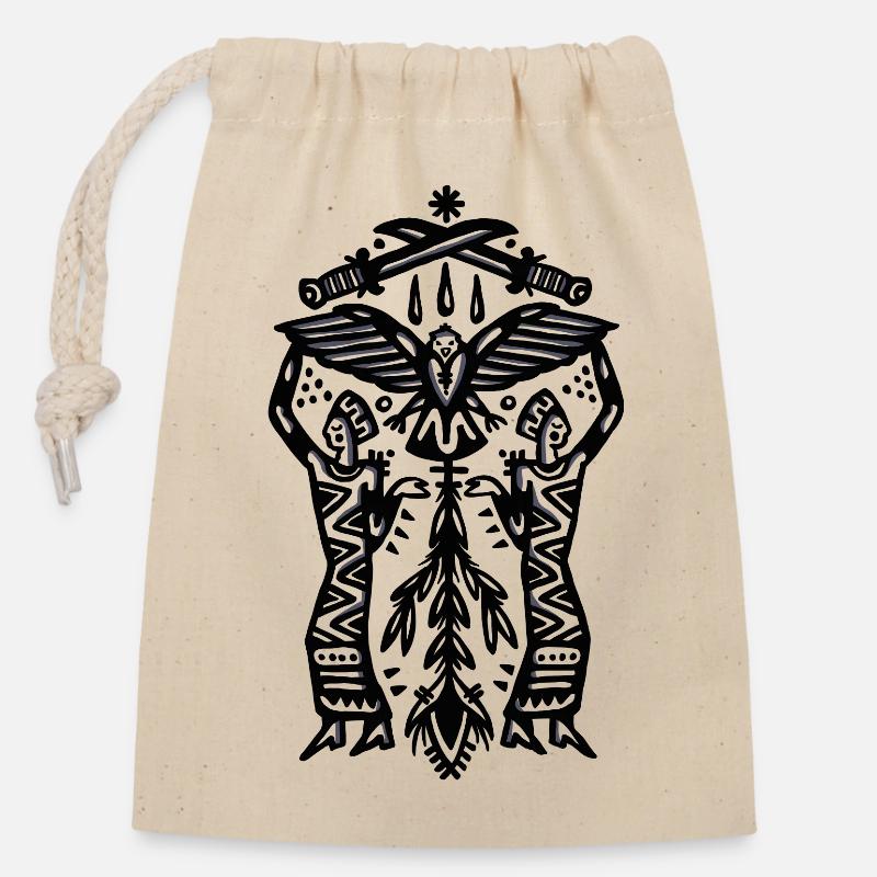 Eagle - Closable cotton gift bag (14x20cm) - nature