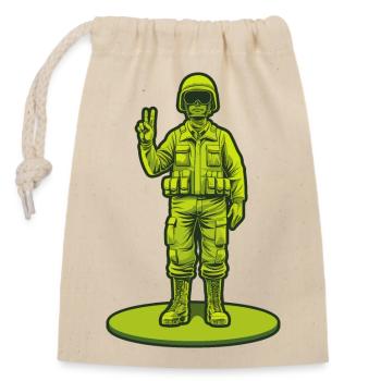 Peace Soldier - Closable cotton gift bag (14x20cm) - nature - Front