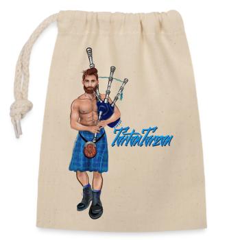 Bagpiper Tartantarzan - Verschließbarer Geschenkbeutel aus Baumwolle (14x20cm) - Natur - Vorne