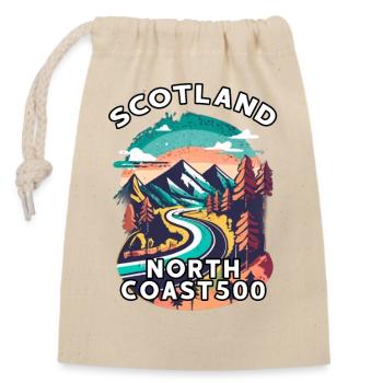scotland nc500 - Closable cotton gift bag (14x20cm) - nature - Front