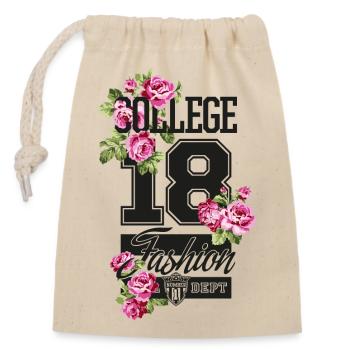 Beautiful female paint art Face colorful woman - Closable cotton gift bag (14x20cm) - nature - Front