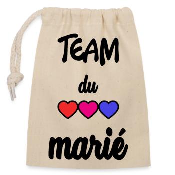 TEAM DU MARIE - Closable cotton gift bag (14x20cm) - nature - Front